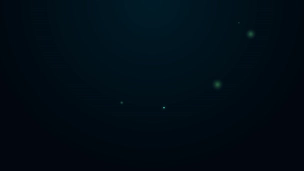 Leuchtende Leuchtschrift Kalendersymbol isoliert auf schwarzem Hintergrund. Erinnerungssymbol. 4K Video Motion Grafik Animation — Stockvideo