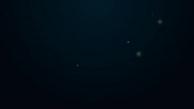 Parlayan neon hattı fotoğraf makinesi simgesi siyah arkaplanda izole edildi. Foto kamera. Dijital fotoğrafçılık. 4K Video hareketli grafik canlandırması