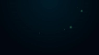 Parlayan neon hattı Bench simgesi siyah arkaplanda izole edildi. 4K Video hareketli grafik canlandırması