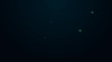 Glowing neon line Location for camping or tours and travels icon isolated on black background. 4K Video motion graphic animation