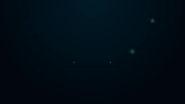 Parlayan neon çizgi simgesi siyah arkaplanda izole edildi. 4K Video hareketli grafik canlandırması