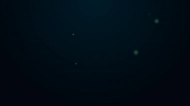 Siyah arka planda izole edilmiş sebze ikonuyla parlayan neon hattı kesme tahtası. Kesme tahtası sembolü. 4K Video hareketli grafik canlandırması