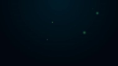Parlayan neon hattı konum ikonu siyah arkaplanda izole edildi. 4K Video hareketli grafik canlandırması