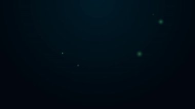 Parlayan neon çizgisi domates simgesi siyah arkaplanda izole edildi. 4K Video hareketli grafik canlandırması