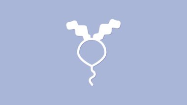 White Radish icon isolated on purple background. 4K Video motion graphic animation