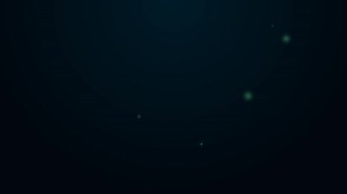 Glowing neon line Coconut icon isolated on black background. 4K Video motion graphic animation