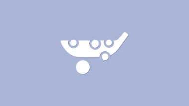 White Peas icon isolated on purple background. 4K Video motion graphic animation