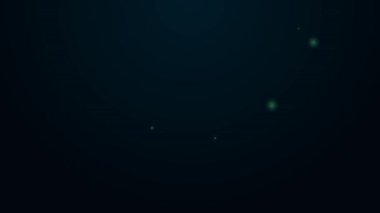 Parlayan neon hattı Storm simgesi siyah arkaplanda izole edildi. Bulut ve şimşek işareti. Fırtınanın hava durumu ikonu. 4K Video hareketli grafik canlandırması