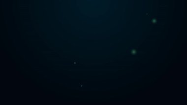 Parlayan neon çizgisi Sihirli rün simgesi siyah arkaplanda izole edildi. Rune taşı. 4K Video hareketli grafik canlandırması