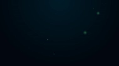Glowing neon line Magic rune icon isolated on black background. Rune stone. 4K Video motion graphic animation