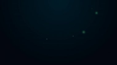 Siyah zemin üzerinde iksir ikonu olan parlak neon hattı şişesi. Sihirli iksirli matara. Mutlu Cadılar Bayramı Partisi. 4K Video hareketli grafik canlandırması
