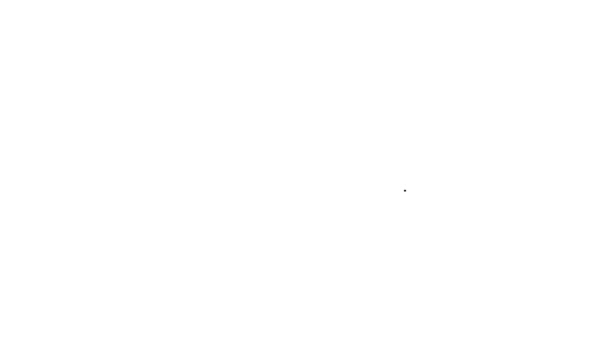 Schwarze Linie Warenkorb und Lebensmittel-Symbol isoliert auf weißem Hintergrund. Lebensmittelgeschäft, Supermarkt. 4K Video Motion Grafik Animation — Stockvideo