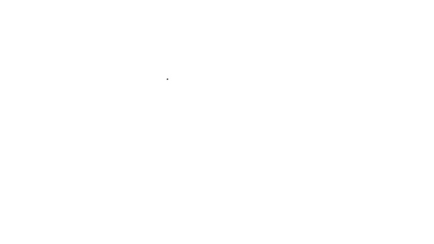 Linha preta Placa de corte com ícone de legumes isolado no fundo branco. Símbolo de tábua de corte. Animação gráfica em movimento de vídeo 4K — Vídeo de Stock