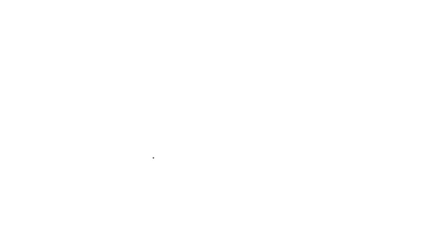 Черная линия Свежая капуста овощной значок изолирован на белом фоне. Видеографическая анимация 4K — стоковое видео