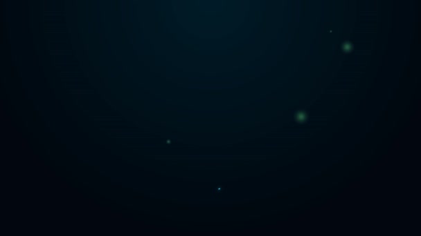 Icono de raíz de jengibre de línea de neón brillante aislado sobre fondo negro. Animación gráfica de vídeo 4K — Vídeos de Stock