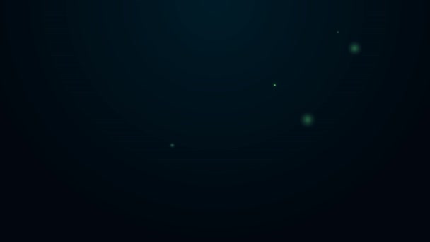 发光的霓虹灯线西瓜图标孤立在黑色背景.4K视频运动图形动画 — 图库视频影像