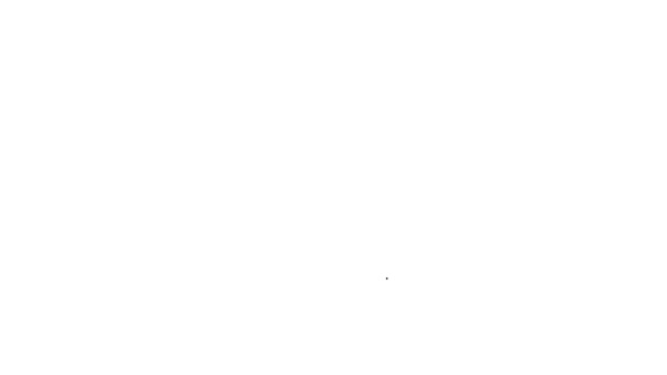 Siyah çizgi hindistan cevizi simgesi beyaz arkaplanda izole edildi. 4K Video hareketli grafik canlandırması — Stok video