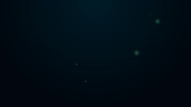 Ligne lumineuse néon Icône de poire isolée sur fond noir. Fruit avec symbole de feuille. Animation graphique de mouvement vidéo 4K — Video