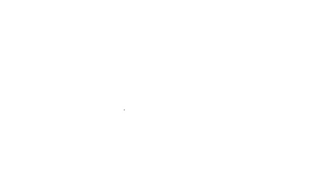 黒い線白い背景に分離されたエンドウ豆のアイコン。4Kビデオモーショングラフィックアニメーション — ストック動画