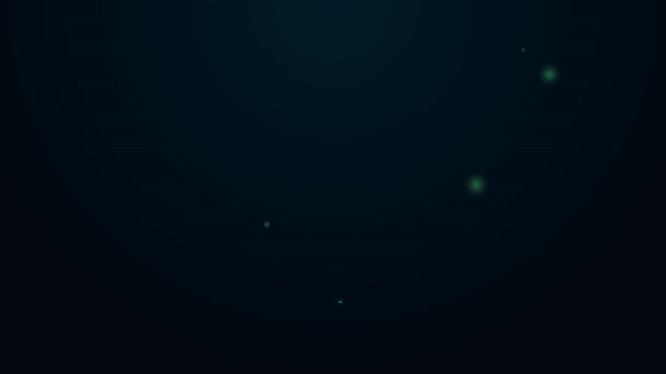 Zářící neonová čára Ikona póru izolovaná na černém pozadí. Grafická animace pohybu videa 4K — Stock video