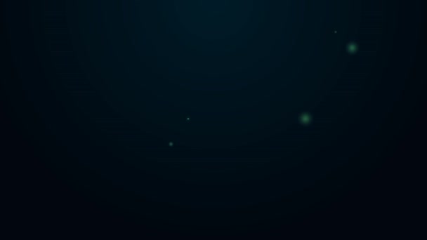 ネオンラインを輝く黒の背景に隔離された新鮮なキュウリのアイコン。4Kビデオモーショングラフィックアニメーション — ストック動画