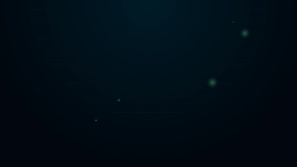 Línea de neón brillante Icono de berenjena aislado sobre fondo negro. Animación gráfica de vídeo 4K — Vídeos de Stock