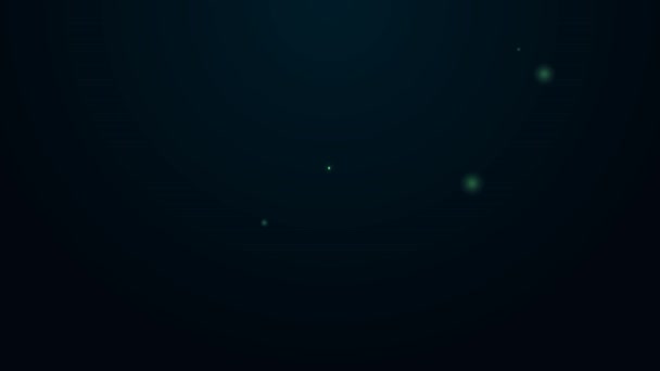 Leuchtende Neon-Linie Altes skandinavisches Wikinger-Drakkar-Symbol isoliert auf schwarzem Hintergrund. Wikinger-Transportschiff. 4K Video Motion Grafik Animation — Stockvideo
