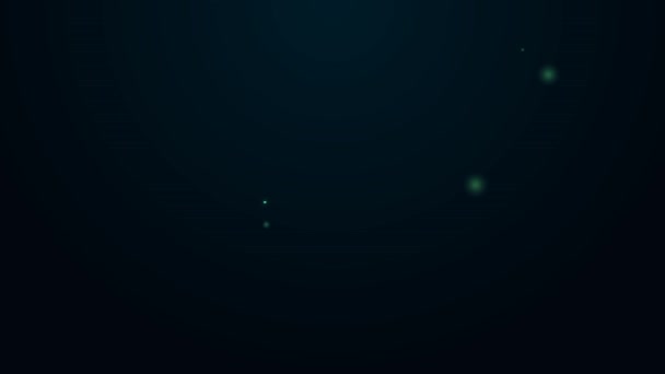 Linha de néon brilhante ícone do livro Viking isolado no fundo preto. Animação gráfica em movimento de vídeo 4K — Vídeo de Stock