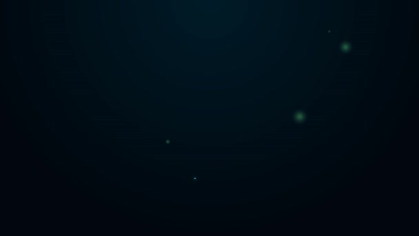 Linha de néon brilhante Ícone de cogumelo isolado no fundo preto. Animação gráfica em movimento de vídeo 4K — Vídeo de Stock