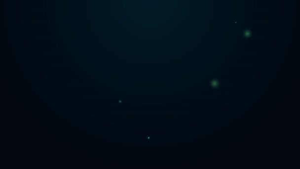 Ligne lumineuse néon Icône en pierre gemme isolée sur fond noir. Symbole de bijoux. Diamant. Animation graphique de mouvement vidéo 4K — Video