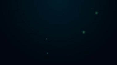 Parlayan neon hattı, kızarmış hindi ya da siyah arka planda izole edilmiş tavuk ikonu. 4K Video hareketli grafik canlandırması