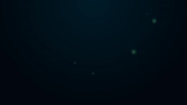 Glowing neon line Medieval battle hammer icon isolated on black background. 4K Video motion graphic animation