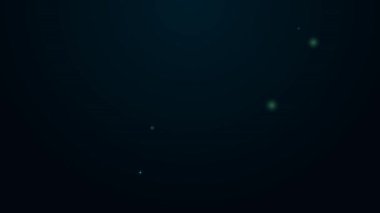 Glowing neon line Auction hammer icon isolated on black background. Gavel - hammer of judge or auctioneer. Bidding process, deal done. Auction bidding. 4K Video motion graphic animation