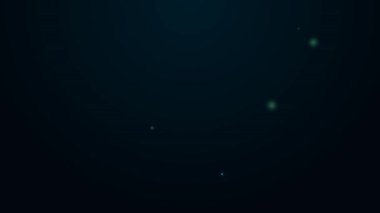 Parlayan neon hattı kutsal kitap ikonu siyah arka planda izole edildi. 4K Video hareketli grafik canlandırması