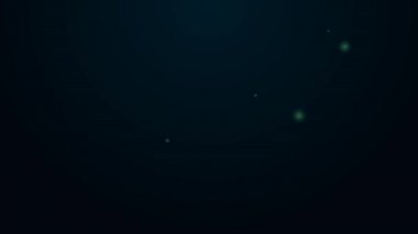 Parlayan neon hattı Hıristiyan çapraz simgesi siyah arka planda izole edildi. Kilise haçı. 4K Video hareketli grafik canlandırması