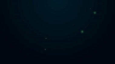 Parlayan neon hattı Hıristiyan kadeh simgesi siyah arka planda izole edildi. Hıristiyanlık ikonu. Mutlu Paskalyalar. 4K Video hareketli grafik canlandırması