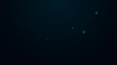 Parlayan neon hattı kutsal kitap ikonu siyah arka planda izole edildi. 4K Video hareketli grafik canlandırması