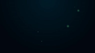 Parlayan neon hattı güvercin simgesi siyah arkaplanda izole edildi. 4K Video hareketli grafik canlandırması