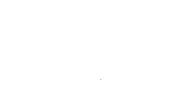 Línea negra Icono de flechas medievales aislado sobre fondo blanco. Arma medieval. Animación gráfica de vídeo 4K — Vídeo de stock