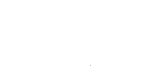 Ligne noire Icône de carte pliée isolée sur fond blanc. Animation graphique de mouvement vidéo 4K — Video