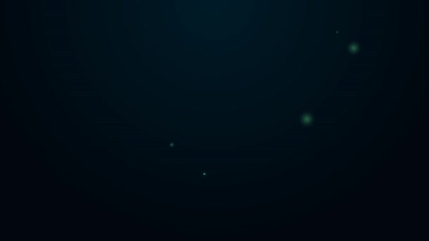 Glödande neon line Viking i hornhjälm ikon isolerad på svart bakgrund. 4K Video motion grafisk animation — Stockvideo