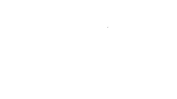 Schwarze Linie Hand hält Auktionspaddel-Symbol isoliert auf weißem Hintergrund. Bieterkonzept. Auktionswettbewerb. Hände erheben Schilder mit BID-Aufschriften. 4K Video Motion Grafik Animation — Stockvideo