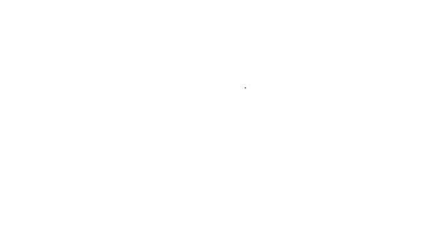 Черная линия Пасхальный торт значок изолирован на белом фоне. Счастливой Пасхи. Видеографическая анимация 4K — стоковое видео