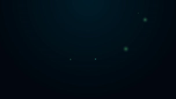 Светящаяся неоновая линия Могила с надгробием значок изолирован на черном фоне. Видеографическая анимация 4K — стоковое видео