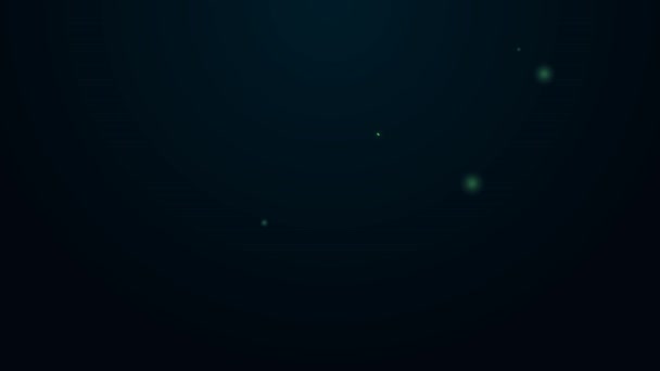 Lumineux néon ligne chapelet perles icône de religion isolé sur fond noir. Animation graphique de mouvement vidéo 4K — Video