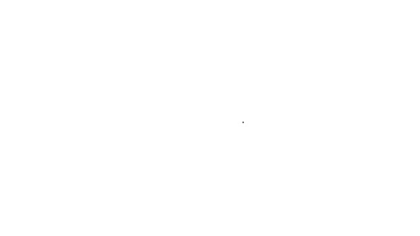 Linea nera Egitto piramidi icona isolata su sfondo bianco. Simbolo dell'antico Egitto. Animazione grafica 4K Video motion — Video Stock