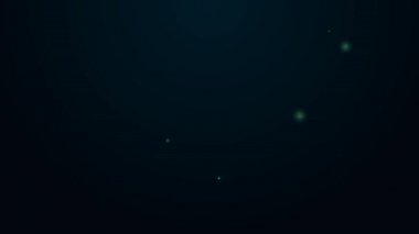 Parlayan neon hattı Horus 'un Gözü simgesi siyah arkaplanda izole edildi. Eski Mısır tanrıçası Wedjet korunma, kraliyet gücü ve sağlığın sembolü. 4K Video hareketli grafik canlandırması