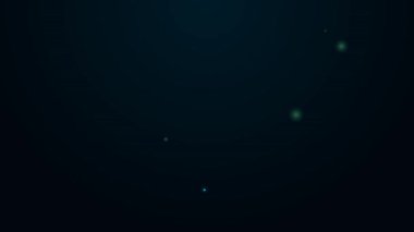 Parlayan neon hattı Mısır firavun ikonu siyah arka planda izole edildi. 4K Video hareketli grafik canlandırması