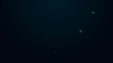Parlayan neon hattı Yılan simgesi siyah arkaplanda izole edildi. 4K Video hareketli grafik canlandırması