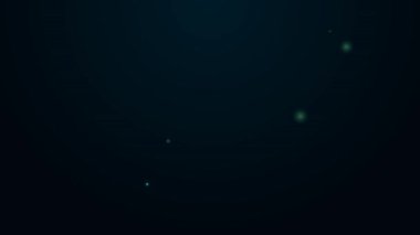 Parlayan neon hattı Crook ve flail simgesi siyah arkaplanda izole edildi. Eski Mısır sembolü. Mısırın asaları. 4K Video hareketli grafik canlandırması